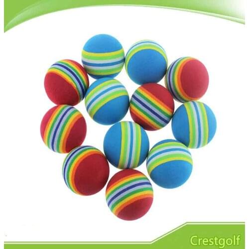 12pcs/lot Golf Practice Ball Portable Indoor Outdoor Sport Flat Shape Iridescence Color Training Super Golf Accessories Golf