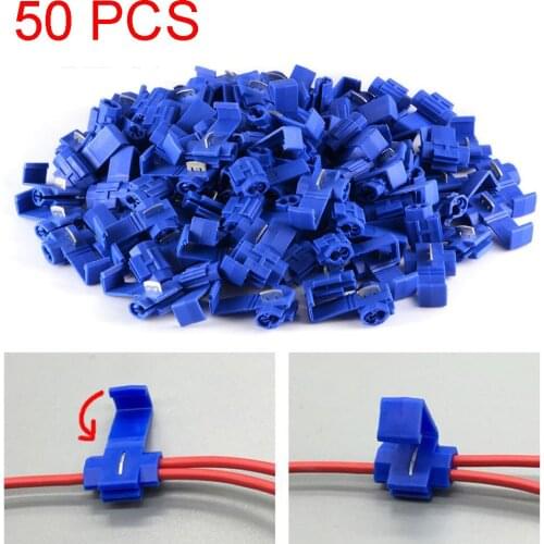 50Pcs Electrical Cable Connector AWG 14-16 Scotch Lock Wire Connectors Quick Splice Terminals Crimp Connector
