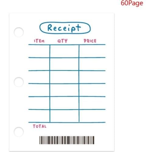 60 Sheets 60x80mm Mini 3 Hole Loose Leaf Binder Notebook Inner Page for Transparent Diary Planner Filler Pages