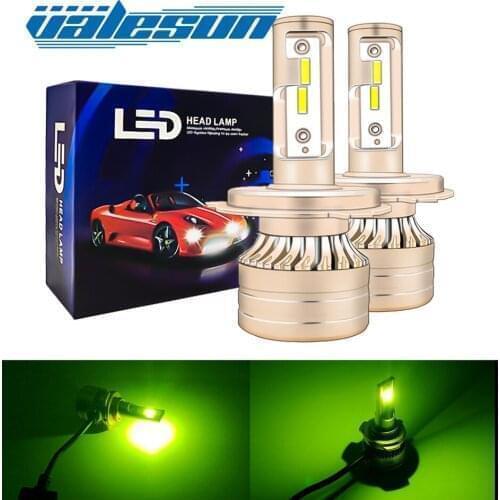 Valesun Auto Fog Lamp Lemon Green H8 H9 H11 9005 9006 HB3 HB4 CanBus Ready Car Headlight Kit H1 H3 H7 H10 H4 High Low Beam