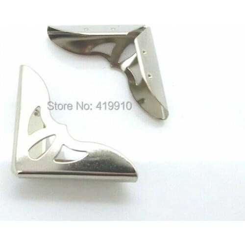 Free Shipping-50PCs Silver Tone Book Scrapbooking Albums Menus Folders Corner Protectors(Fit 7mm thick) 42x30mm J1721