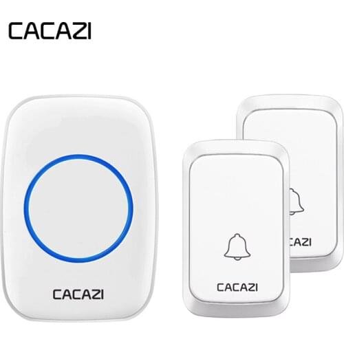 CACAZI Intelligent Waterproof Wireless Doorbell LED Light Home Welcome Cordless Door Ring Bell US EU UK Plug 58 Chimes doorbells