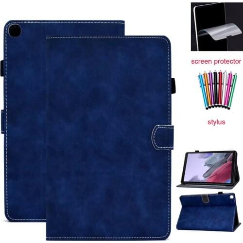 Case For Samusng Galaxy Tab A7 Lite 8.7'' 2021 SM-T220 SM-T225 Leather Silicon Back Cover Folio+screen protector+stylus
