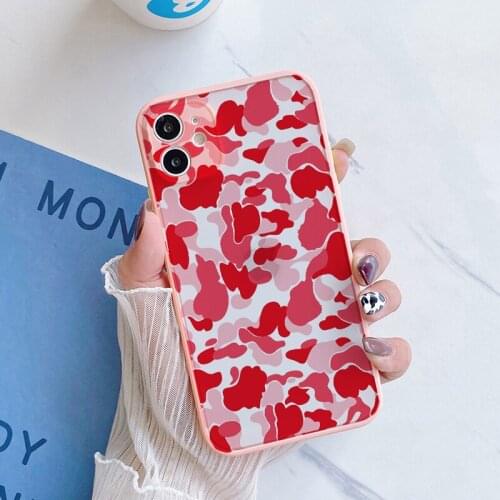 Boy girl Army Green Camouflage Case For iPhone 11 12 Pro SE 2020 X XR XS Max 6 6S 7 8 Plus 12mini hard PC Phone Case Back Cover