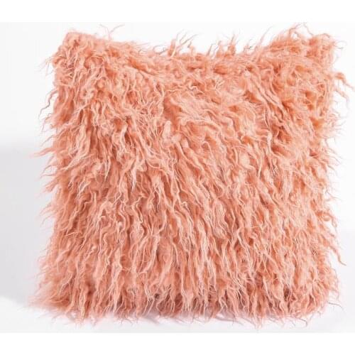 Home Decor Long Plush Throw Pillow Sham Pillowcase Faux Fur Cushion Cover 45 X 45 cm 8colors