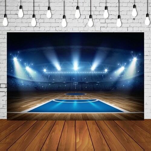 Basketball Court Backdrop Sports Theme Grad Birthday Party Banner Indoor Photography Background Video Mural Poster Decorations