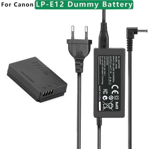 LP-E12 LPE12 ACK-E12 DR-E12 Dummy Battery&DC Power Bank For Canon EOS M M2 M10 M50 M100 M200 Charger Cable