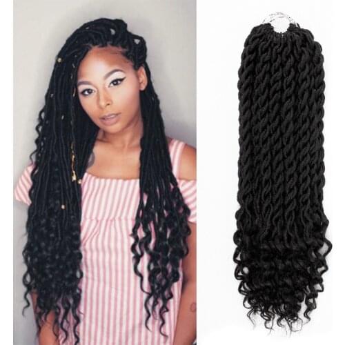 Faux Locs Crochet Braids 20 inch Ombre Goddess Hair Soft Natural Braid Synthetic Braiding Hair Extension