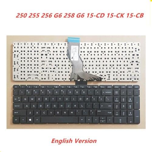 Laptop English Keyboard For HP 250 255 256 G6 258 G6 15-CD 15-CK 15-CB Notebook Replacement layout Keyboard