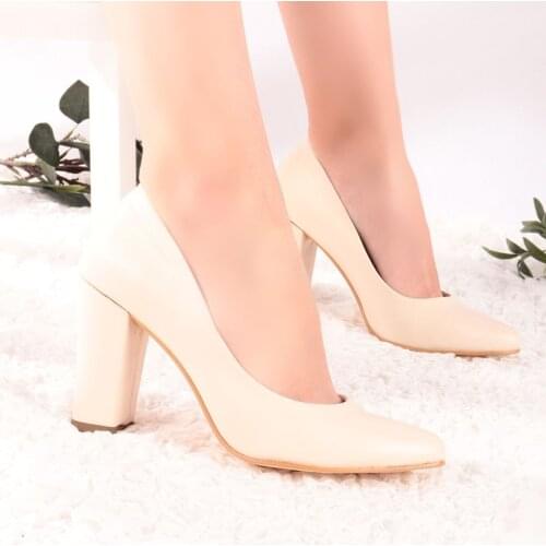 Cream Heels Shoes Heels Shoes Color Women Pump High Heels Shoes Female Summer Patent Leather Wedding Party Plus Size 34-43