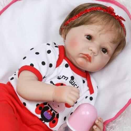 NPK cute bebe reborn doll 22 inch soft silicone baby reborn doll alive girl toddler children gift play house toys