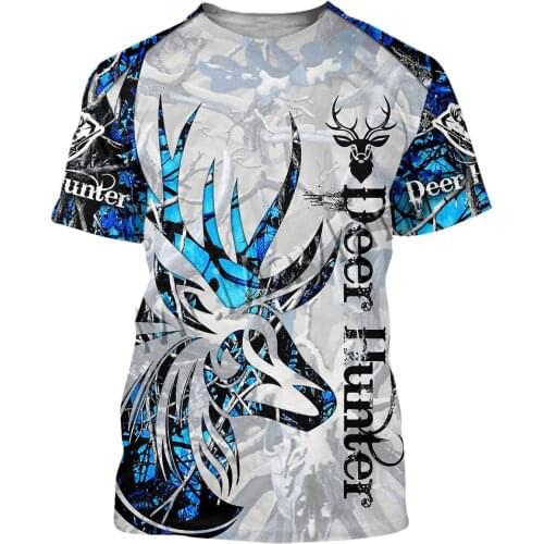 Summer Fashion 3D Print Animal Blue Bow Hunter Art Men/Women Leisure O-Neck T-shirts / Beach Shorts / Tank / Oversized Top S-227