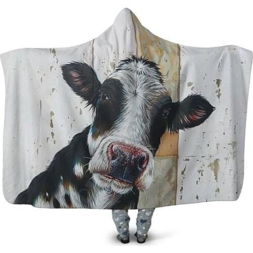 Cow Kids Cute Breathable Hooded Blanket 3D Printed Wearable Blanket Adults kids Blanket blanket throw blanket