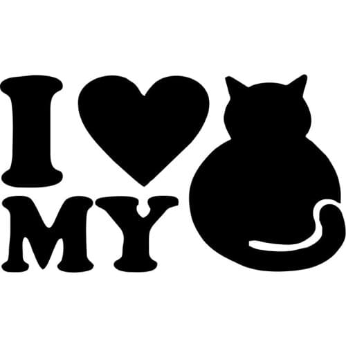 MIGNATIS - I Love My Pet Cat Sticker Paste Mural Art Decal For Car Window Loptop Decoration Vinyl Stickers Waterproof self Adhes