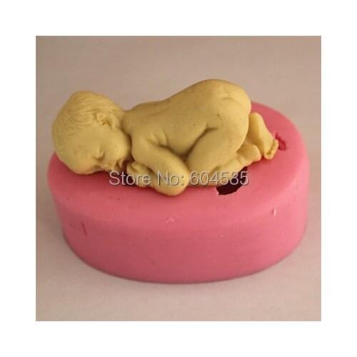 New Soft Silicone Cake Mold Fondant Decorating Sleeping Baby Shape Soap Mold