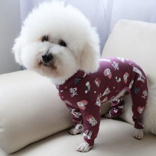 Puppy Dog Clothes 100% Cotton Spring Autumn Thin Jumpsuits Hoodie Pet Dog Clothing Casual Sport Outerwear Dogs Jumpsuit Poodle