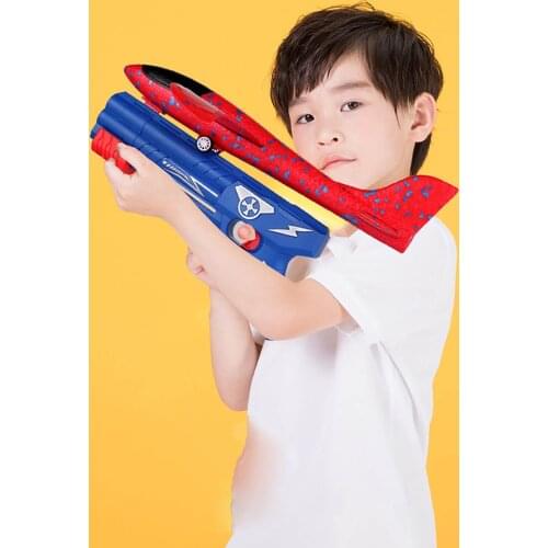 Foam Airplane Launcher Catapult And Plane Toys Board Game Outdoors Pop-Up Hand Throw Inertial Aircraft Launcher Outdoor Toys