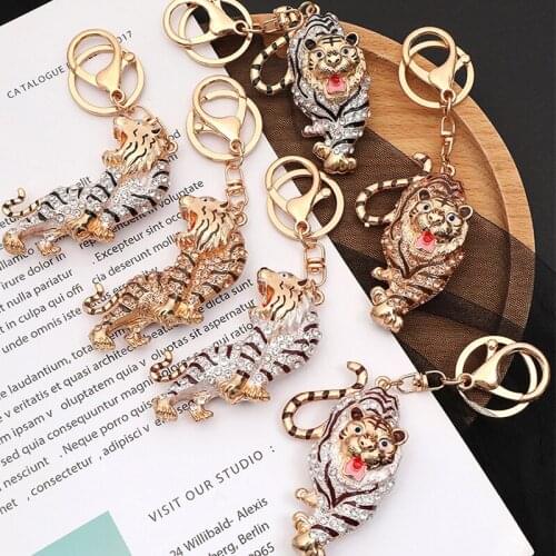 Car Keychains Accessories Lovers Tiger Bags Pendant Genuine Imitate Tiger Girl Boy Car Pendant Tiger Gifts