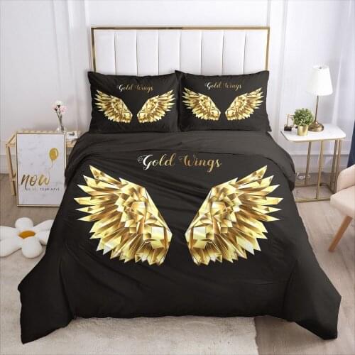 Luxury Bedding Set 3D Duvet Cover Set with Zipper Bed Linen Quilt/Comforter Coves King Queen Full Double Size Black Bedclothes