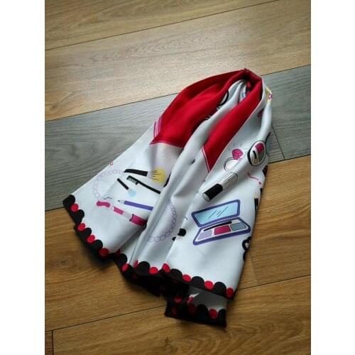 2019 new arrival fashion brand high heels pattern 100% silk scarf 90*90 cm square shawl twill wrap for women free shipping