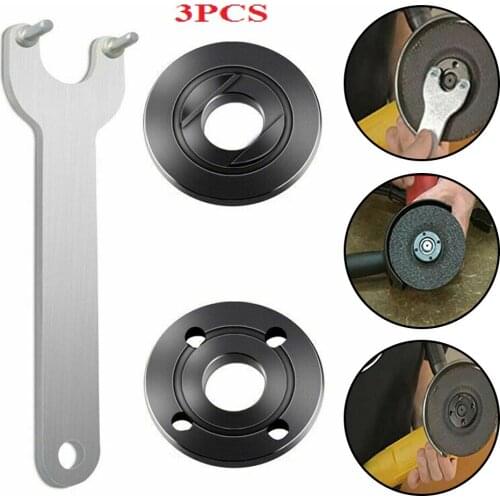 Universal M14 Thread Replacement Angle Grinder Inner Outer Flange Nut Set Tool With Wrench Power Tool Grinders Steel Lock Nuts