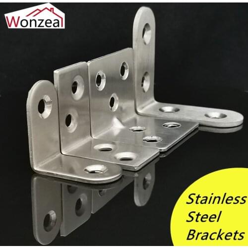 90 Degree Thickened Stainless Steel L-shaped Angle Bracket Fixed Bracket Connector Laminate Bracket Support