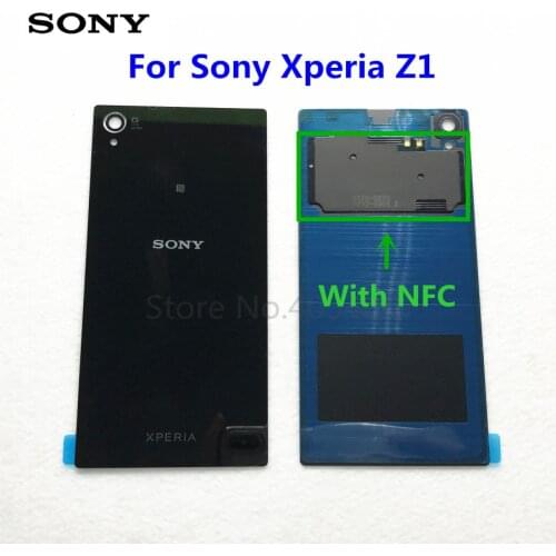 Z1 Rear Glass Back Cover Housing Replacement For Sony Xperia Z1 L39H C6902 C6903 Battery Door Back Case With NFC Antenna