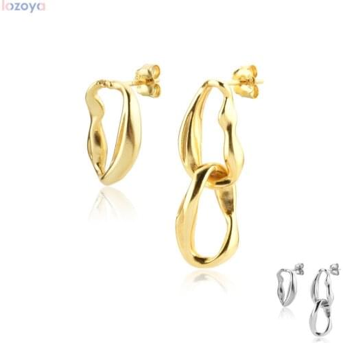 Lozoya 925 Sterling Silver Chain Wedding Crystal Jewelry Luxury Jewelry Drop Earring Women Irregular Women Clips 2021 For Party