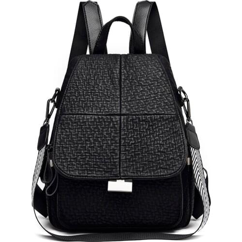 New Style Retro Women Backpack Large Capacity Travel Backpack Soft Leather High Quality School Bags For Teens Girls Bookbag 2021