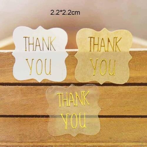 100PCSMulti style gold foil sticker labelsVintage kraft made with love self seal lables square shape thank you gift tag labels