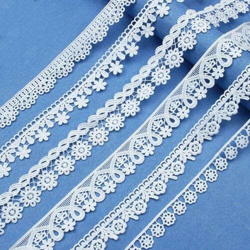 5Yards Water Soluble Milk Silk Ribbon Flower Lace Trim Fabric for Sewing Bridal Wedding Dress Crafts