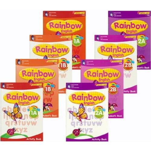 8 Books/Set Sap Rainbow English Collection Book K1K2 Kindergarten English Problems Teaching Books