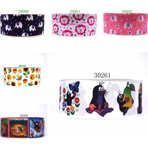 Free shipping 50 yard flower printed grosgrain ribbon 30261