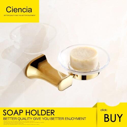 Free Shipping Brass Golden Wall Mount Soap Dish Holder Drilling Single Soap Dish Holder for