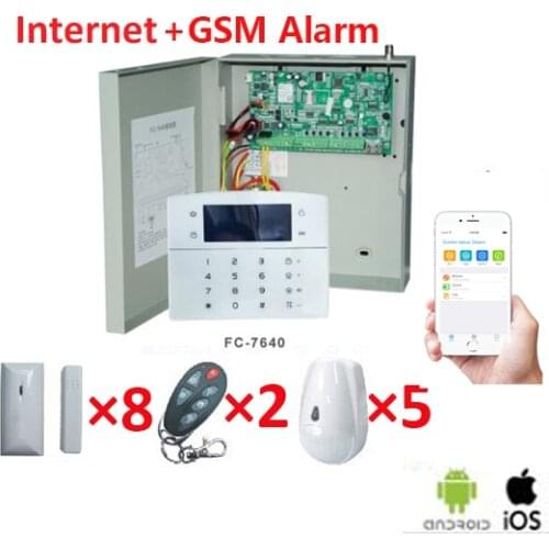 Wireless & Wired Anti-stealer Security Alarm System 8 Wired Zones Network IP Wired Alarm System