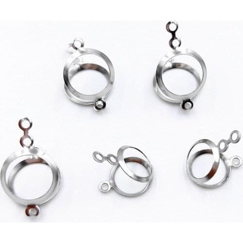 200pcs Stainless Steel Beads Hold Clasps Glass Bead Clip Suitable for 6mm8mm Round Bead DIY Jewelry Connector