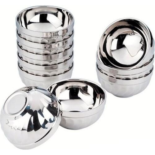 Bright Bowl Equipment 1PC Round Outdoor Naturehike Supplies Stainless Steel Anti-Rust Hiking Double Insulated Bowl