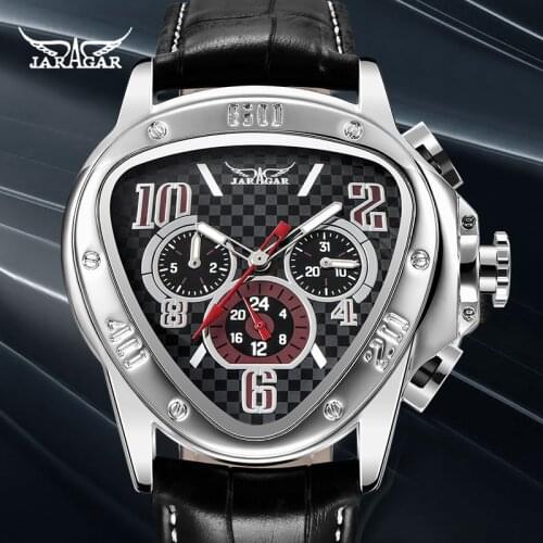 Jaragar Top Quality Watches Automatic Mechanical Watch Leather Strap Business Male Clock Relogio Masculino