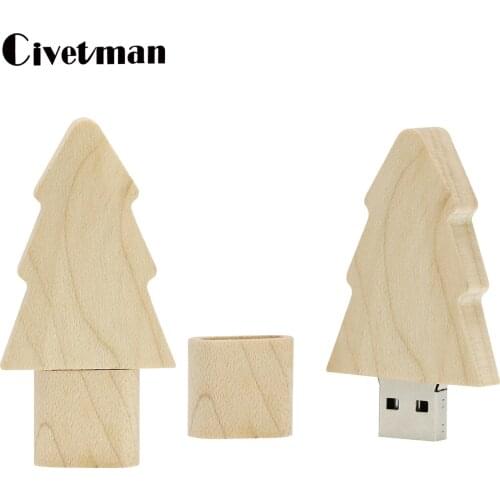 Mini Tree Wood USB Flash Drive Pen Drive 8GB 16GB 32GB 64GB 128GB 256GB Pendrive Maple Wooden Cle USB 2.0 Disk USB Memory Stick