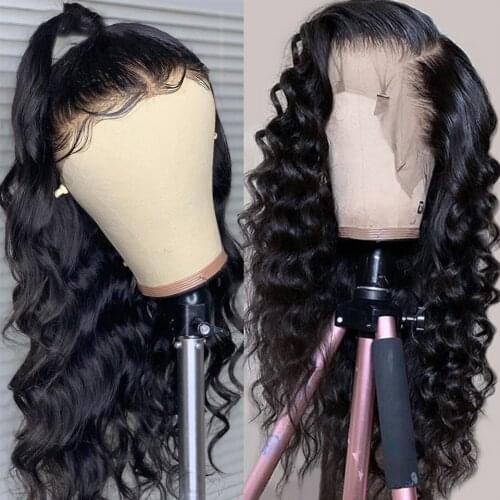 Loose Deep Wave Wig Lace Front Human Hair Wigs For Women 13x4 Deep Wave Frontal Wig 180 Density Large Size For Big Head Remy