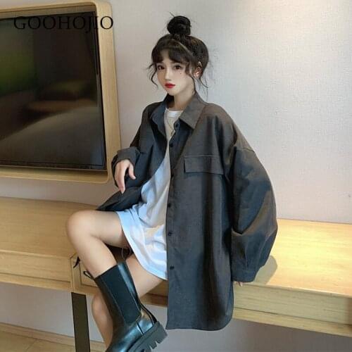 GOOHOJIO 2021 Spring and Autumn Single-breasted Casual Shirt Women Temperament All-match Shirt for Women Fashionable Women Shirt