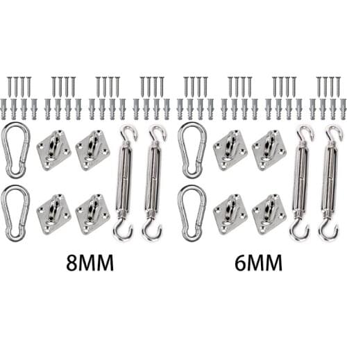 Awning Hardware Kit 6mm/8mm Shade Sail Installation Hardware Kit Anti-Rust