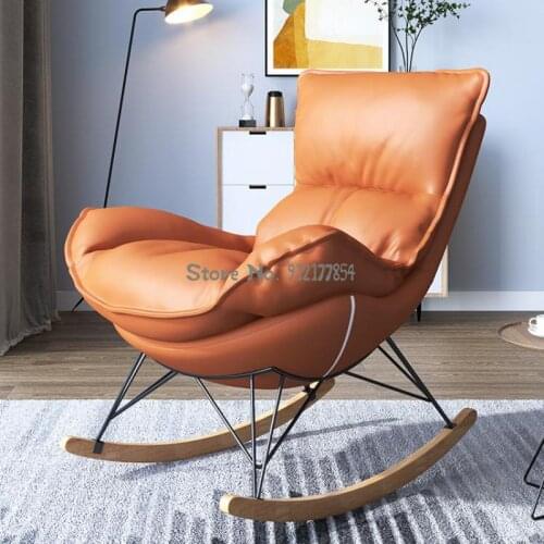 Nordic Light Luxury Rocking Chair Adults Net Celebrity Lazy Leisure Recliner Home Bedroom Living Room Nap Single Sofa Chair