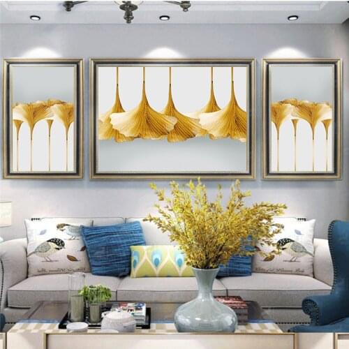 Ginkgo Leaf Picture Home Decor Wall Art Canvas Painting Modern Art Nordic Plant Luxury Posters and Prints for Living Room Design