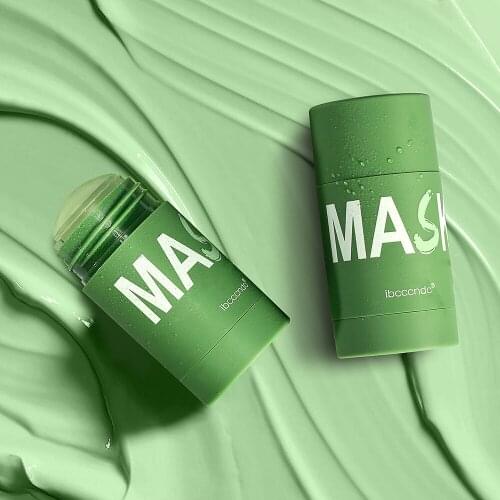 Green Tea Cleansing Solid Mask Purifying Clay Stick Mask Oil Control Anti-Acne Skin Care Whitening Care Face TSLM1