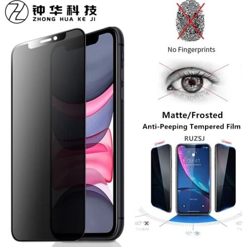 Matte Frosted Privacy Screen Protector For Iphone 12 Pro Mini Anti-spy Tempered Glass for 11 Pro Max No Fingerprint Anti Glare