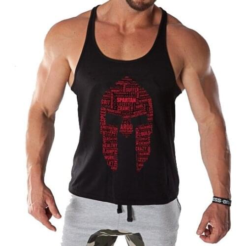 2019 Men Tank Tops Spartan Print Fitness Tank Top Men Brand tops Sleeveless Bodybuilding workout summer men fashion clothes tank