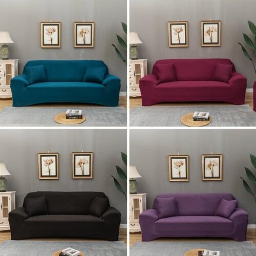Furniture Cushion Covers For Sofa Seats Polyester Plaid 3 Seated Sofa Cover Elastic Stretch Spandex Sofa Slipcover Home Decor