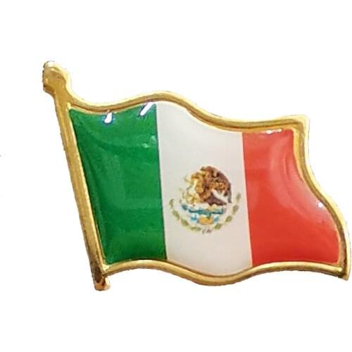 Mexico Flag Pin Tie Nail Electroplated Gold Enamel Brooch Badge Backpack/Hat/Collar Decoration,Given To Men/Women So Beautiful