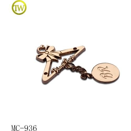 Custom metal Logo label Metal Name Tags with black ink for middle east clothing